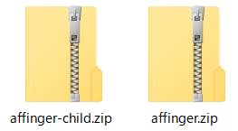 「affinger.zip」と「affinger-child.zip」のファイル